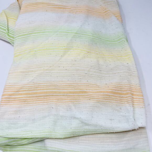 Lot of Vintage Sheets Green Orange Yellow Blue Brown Stripe - Picture 2 of 5